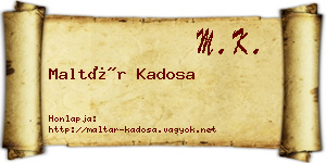 Maltár Kadosa névjegykártya